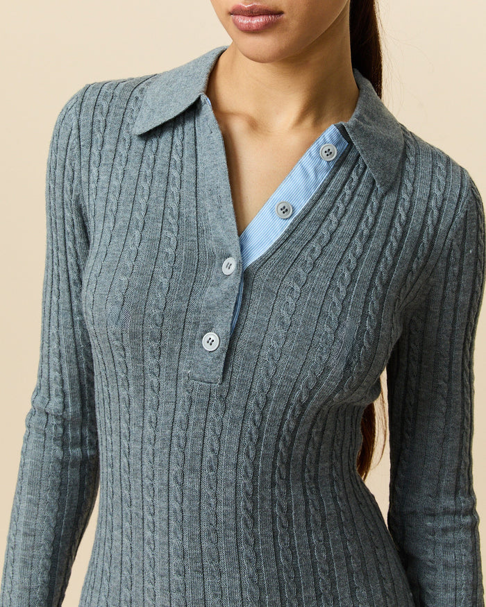 Women's Cable Cardigan Dress Heather Gray