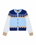 Women's Cashmere Holiday Fairisle Cardigan Blue