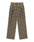 Women's Check Trousers Brown Black Check