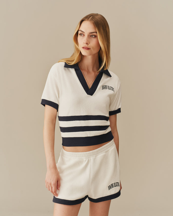 Women's Collegiate Arch Terry Polo White White / XS