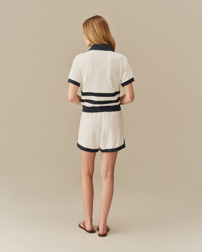 Women's Collegiate Arch Terry Polo White White / XS