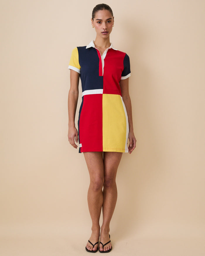 Women's Color Block Rugby Dress Primary Colorblock