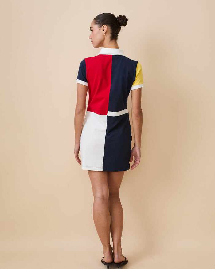 Women's Color Block Rugby Dress Primary Colorblock