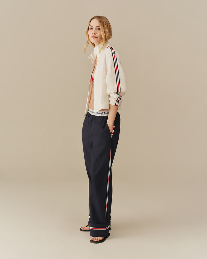 Women's Linen Tencel Bomber Jacket With Ribbon White White / XS