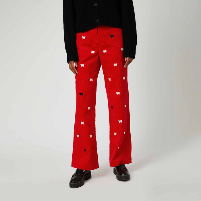 Women's Corduroy Sheep Critter Pant Diana Red