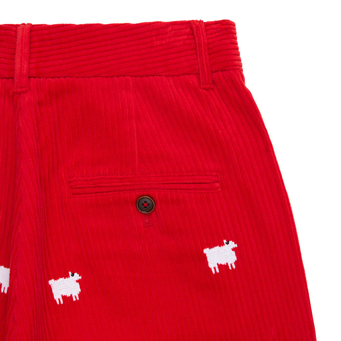 Women's Corduroy Sheep Critter Pant Diana Red