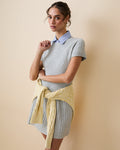 Women's Cotton Cable Knit Pleated Dress Heather Gray