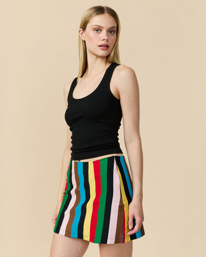 Women's Cotton Croquet Stripe Rugby Skirt Croquet