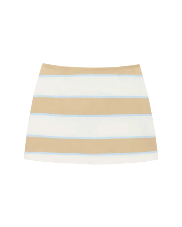 Women's Cotton Khaki Stripe Rugby Skirt Khaki Rugby Stripe