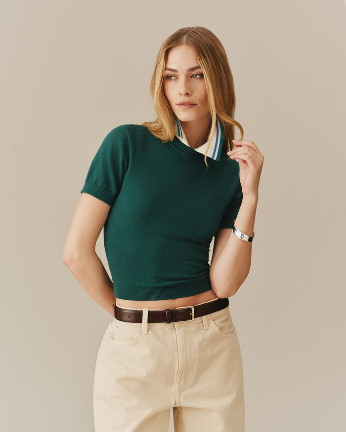 Women's Cotton Knit Tee Green