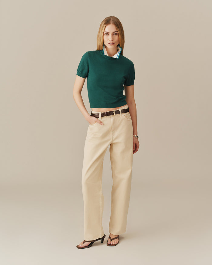 Women's Cotton Knit Tee Green