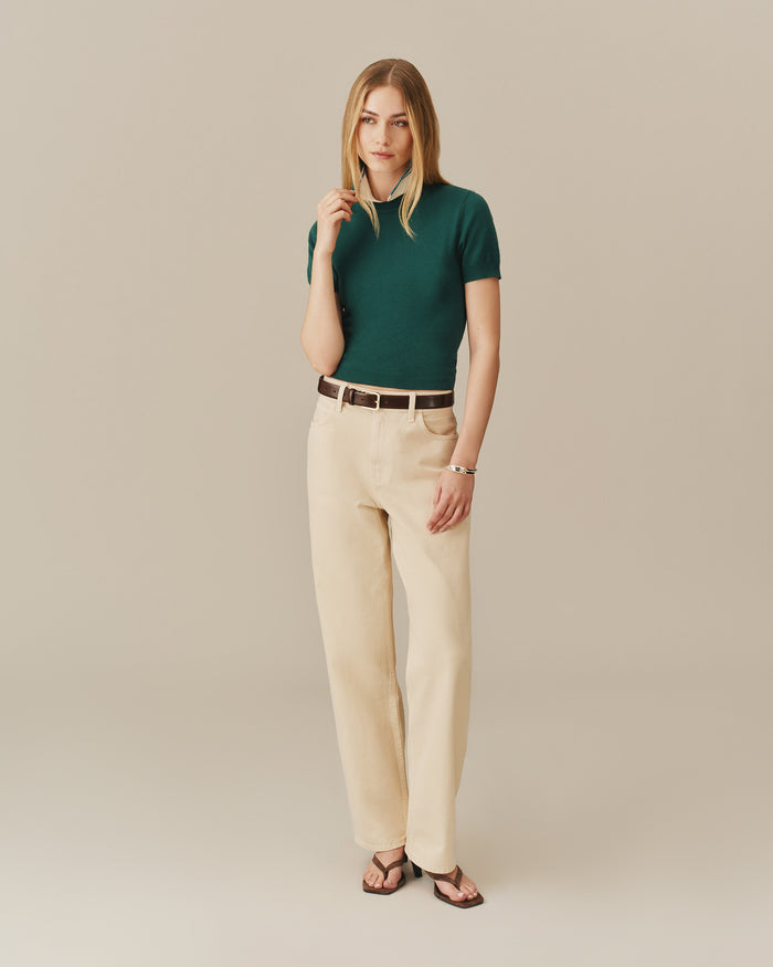 Women's Cotton Knit Tee Green