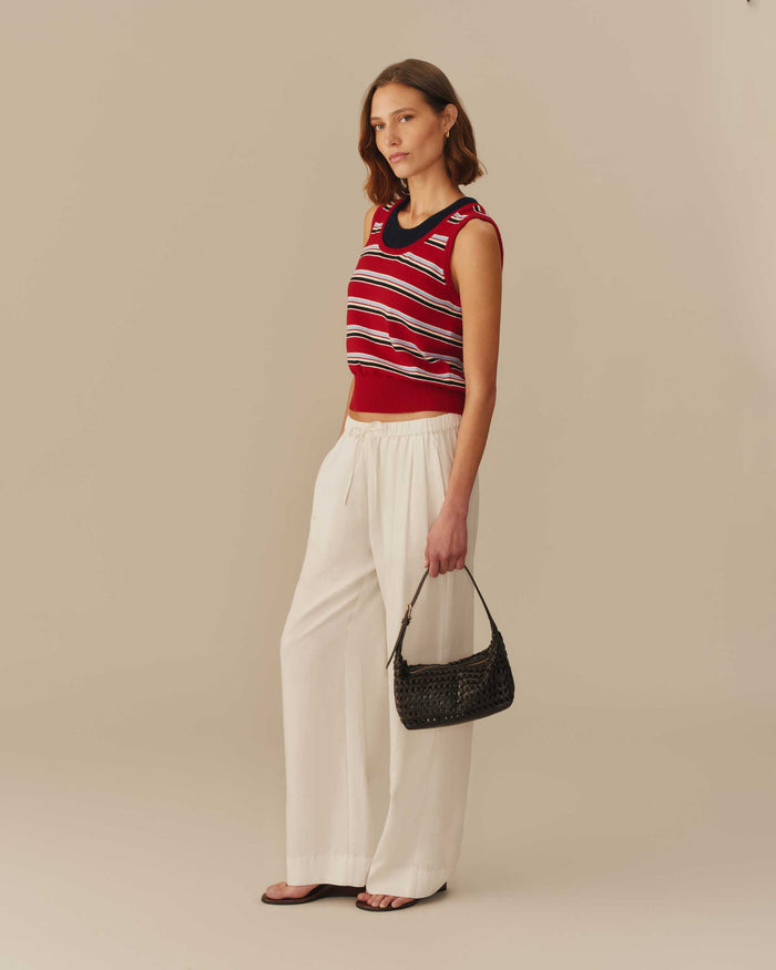 Women's Cotton Layered & Striped Knit Tank Multi-Color