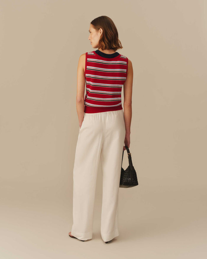 Women's Cotton Layered & Striped Knit Tank Multi-Color