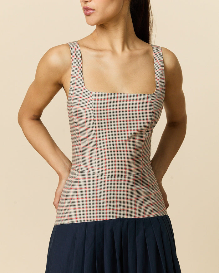 Women's Cotton Poplin Pleated Dress Navy