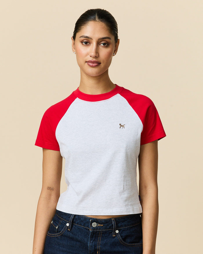 Women's Cotton Raglan Horse Tee Heather Gray