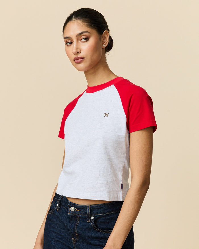 Women's Cotton Raglan Horse Tee Heather Gray