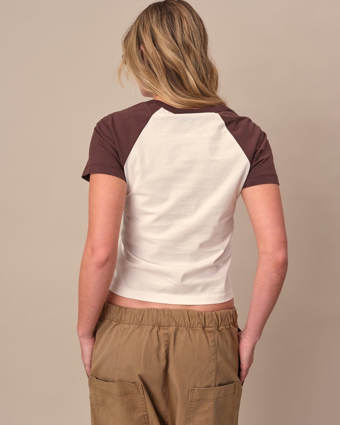Women's Cotton Raglan Rowing Tee White