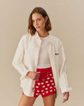Women's Cotton Sheep Sweater Shorts Red
