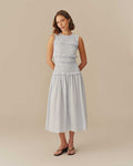 Women's Cotton Smocked Dress Blue