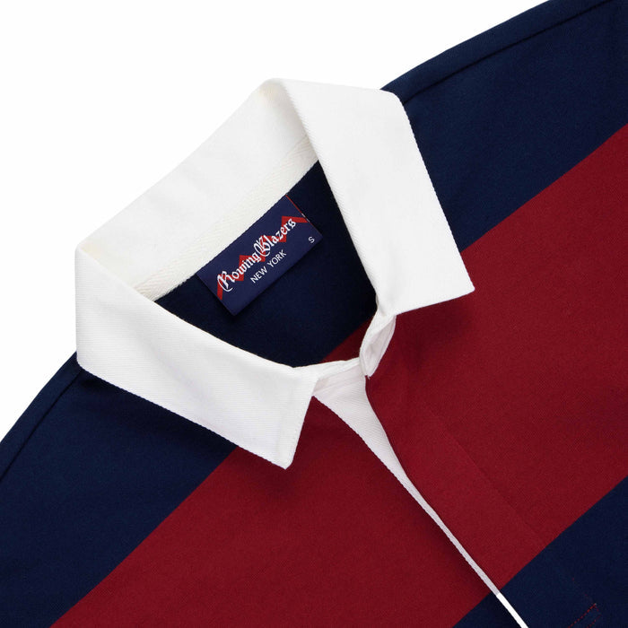 Women's Cotton Stripe Rugby Dress Navy Burgundy