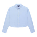 Women's Cropped Oxford Shirt Light Blue Stripe