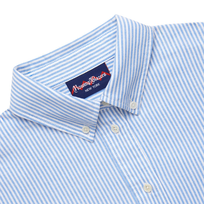 Women's Cropped Oxford Shirt Light Blue Stripe