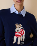 Women's Detachable Collar Blue White Stripe