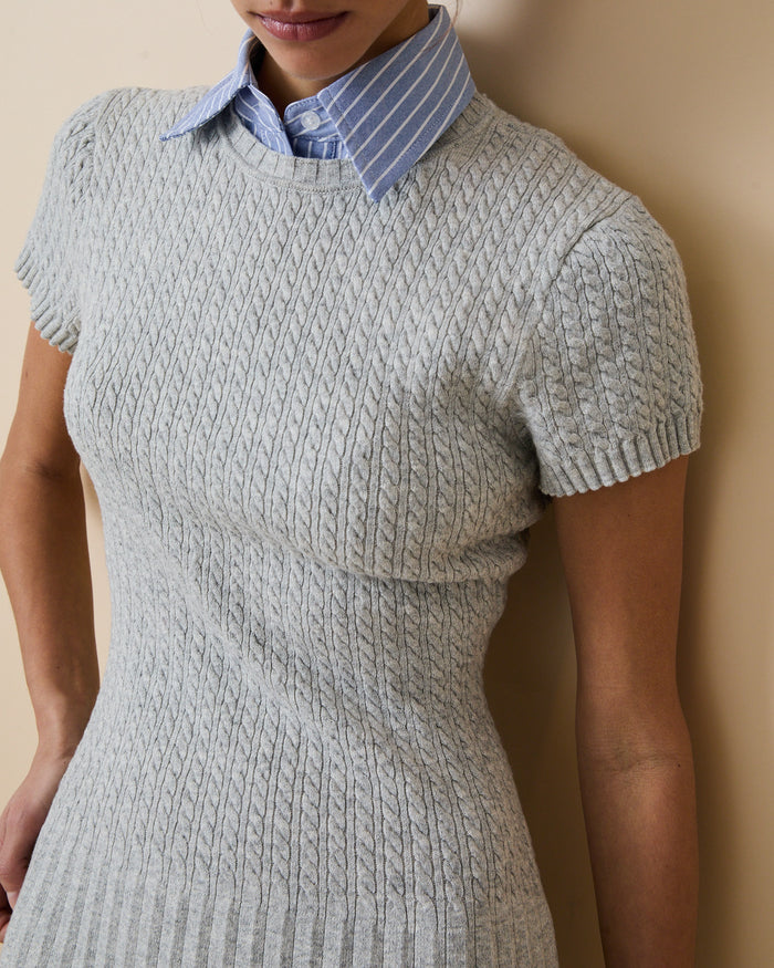 Women's Detachable Collar Blue White Stripe
