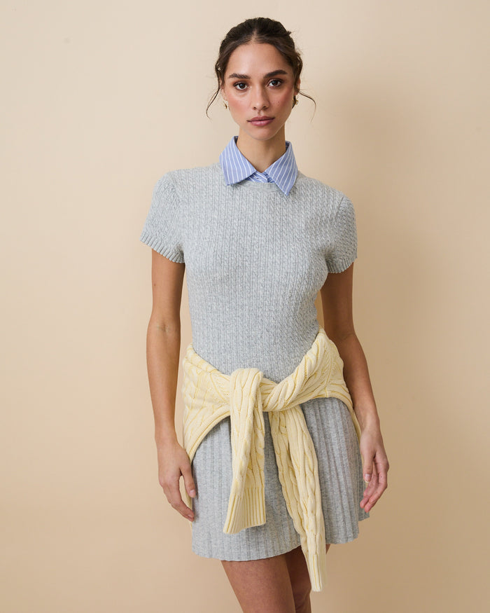Women's Detachable Collar Blue White Stripe