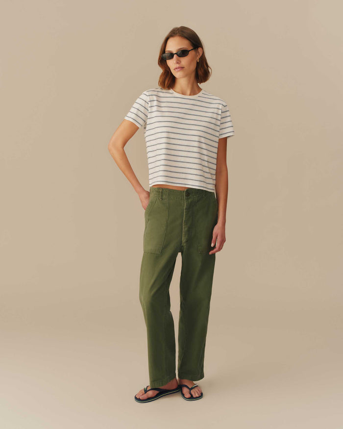 Women's Easy Striped Tee Blue & White