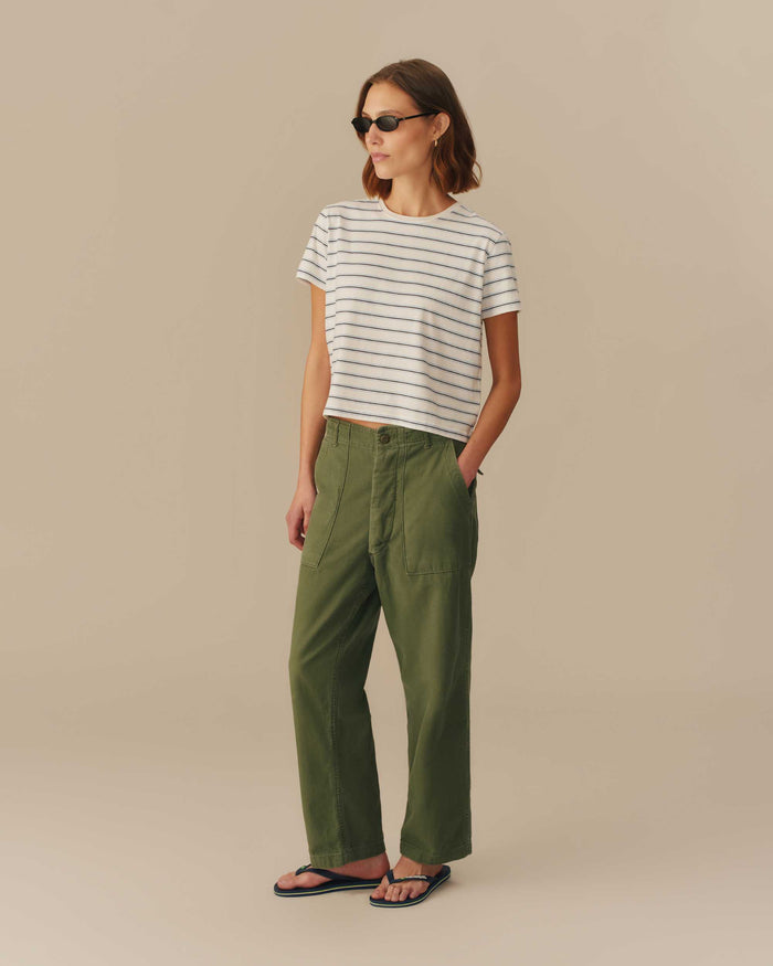 Women's Easy Striped Tee Blue & White