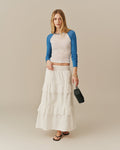 Women's Eyelet Tiered Skirt White