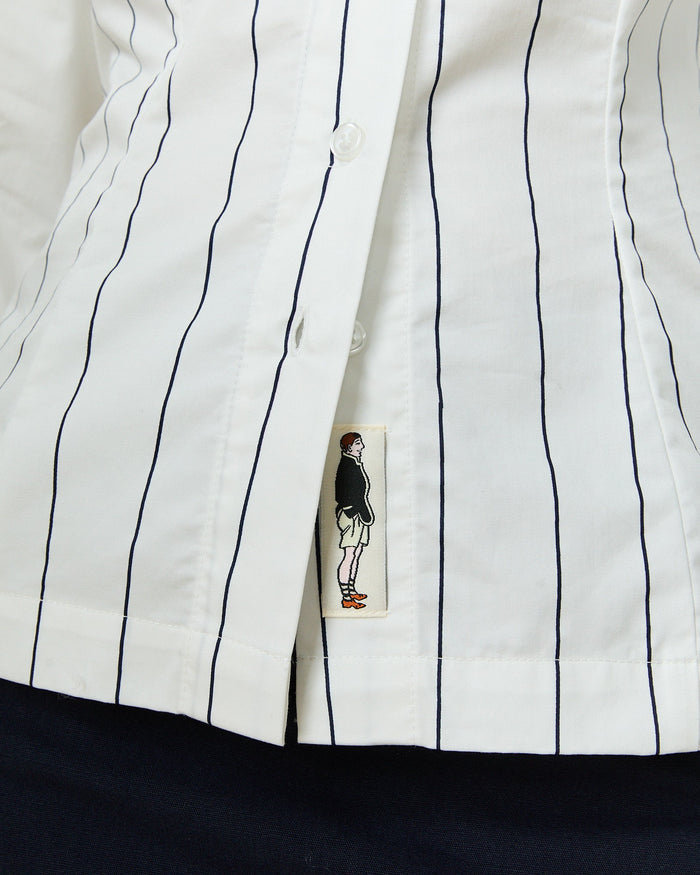 Women's Fitted Lace Collar Button Down Shirt White