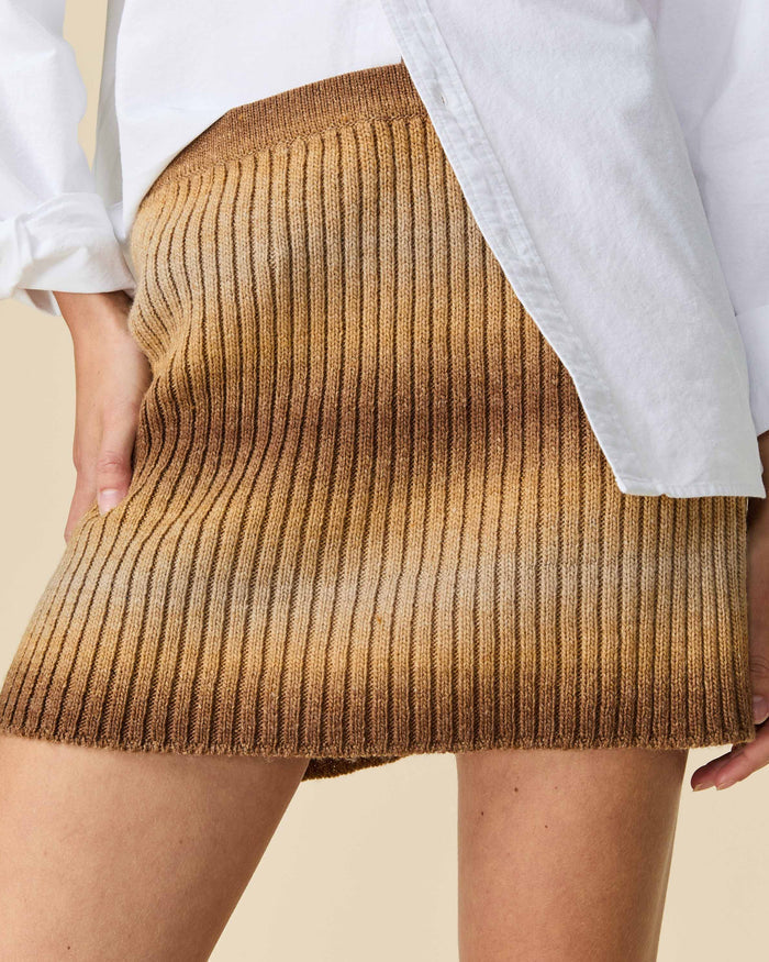 Women's Gradient Striped Skirt Brown Gradient