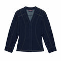 Women's Indigo Jacquard Denim Riding Jacket Navy