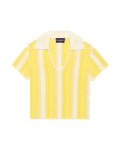 Women's Knit Cropped Polo Top Pale Yellow