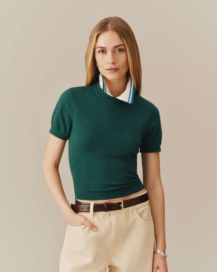 Women's Knit Detachable Collar White