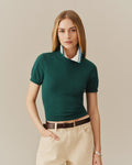 Women's Knit Detachable Collar White