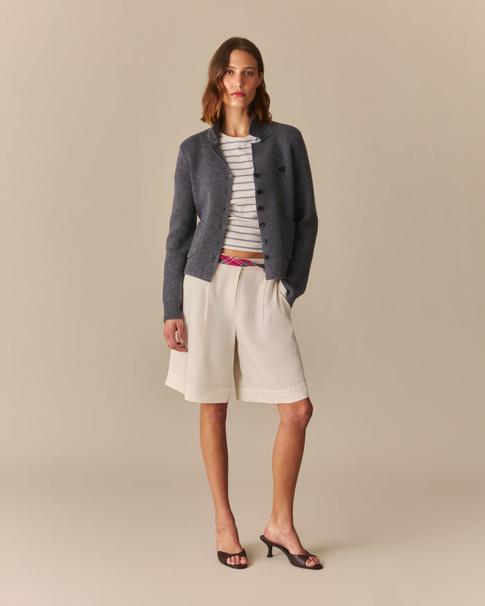 Gia Wool Sheep Blazer Cardigan Heather Gray Heather Gray / XL