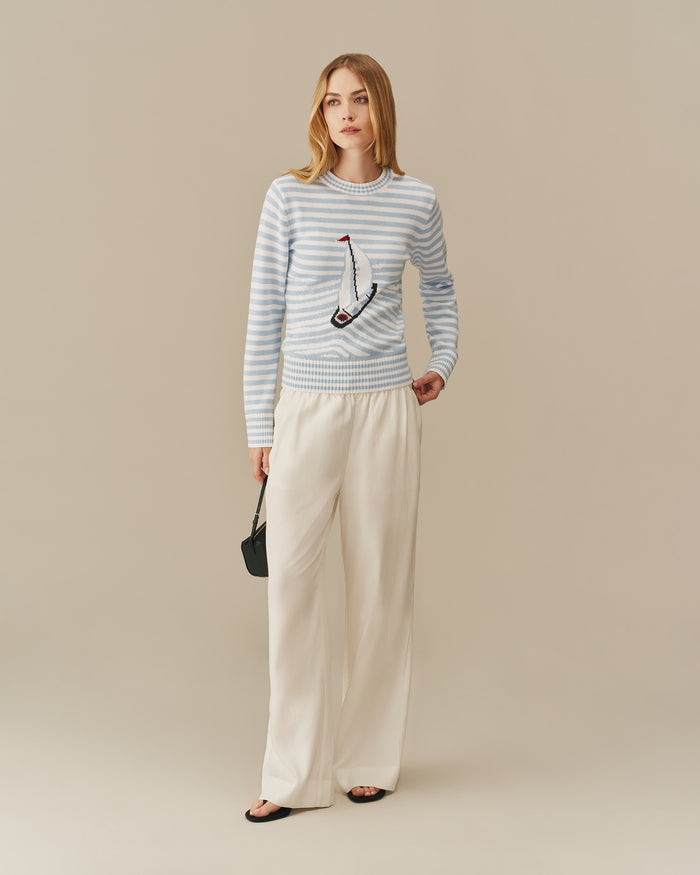 Women's Linen Tencel Everyday Trouser White