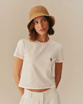 Women's Lobster Embroidered Graphic Tee Cream