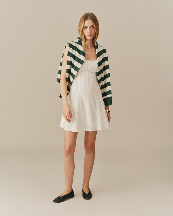 Women's Mini Linen Striped Dress Cream Stripe Cream Stripe / 00