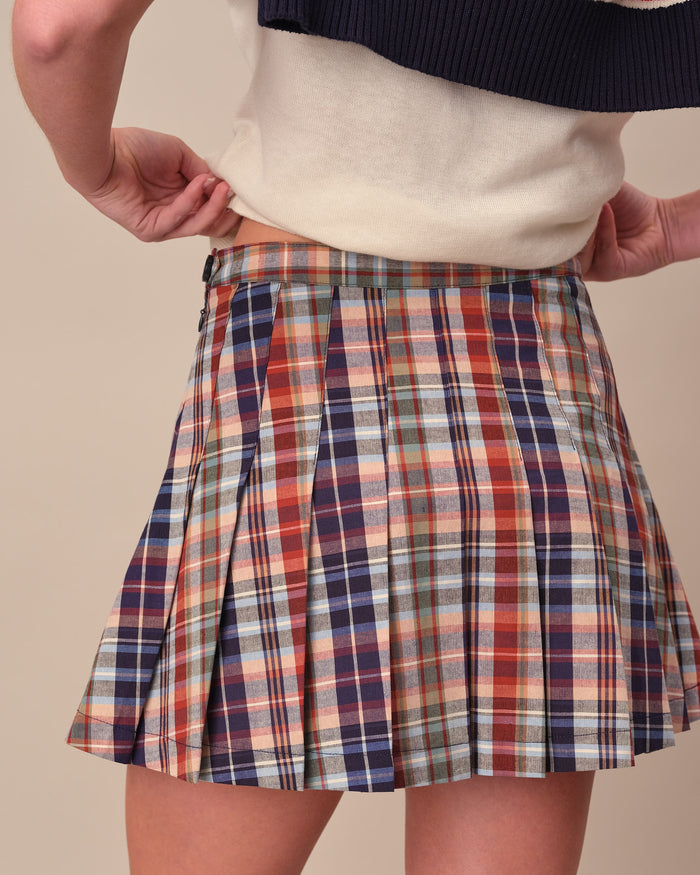Women's Plaid Pleated Skirt Classic Plaid