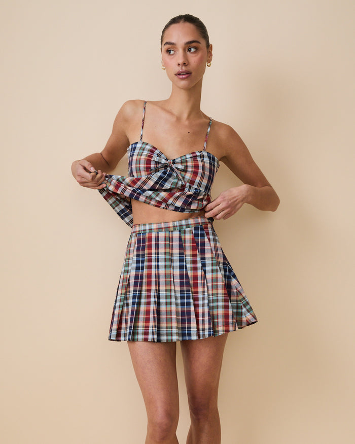 Women's Plaid Pleated Skirt Classic Plaid