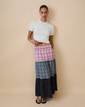 Women's Plaid Tiered Skirt Mixed Plaid