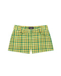 Women's Plain Weave Shorts Yellow Plaid
