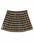 Women's Pleated Check Skirt Brown Black Check