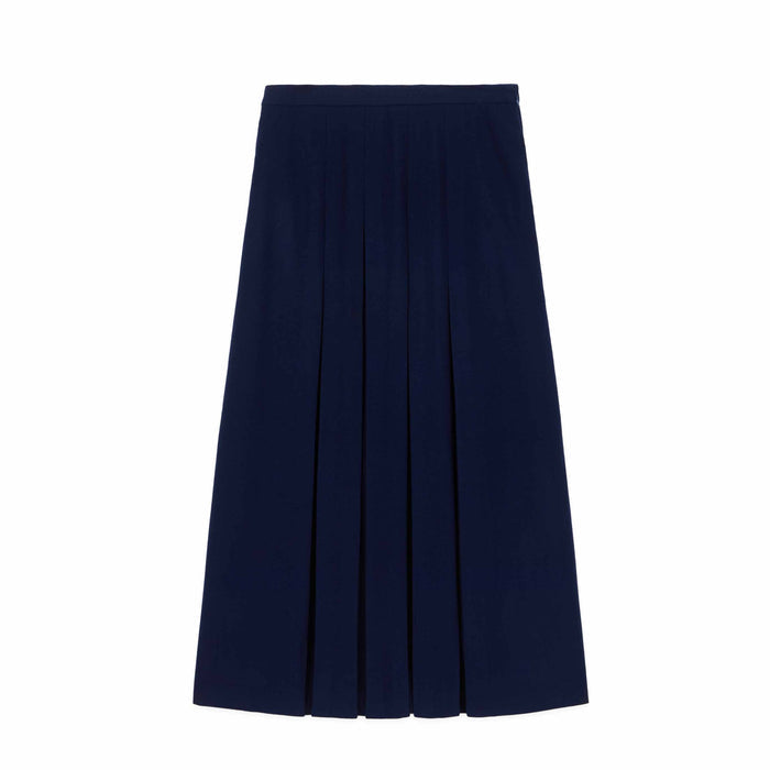Women's Pleated Midi Skirt Navy
