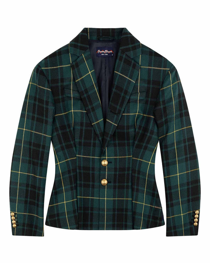 Women's Pleated Plaid Tartan Blazer Gordon Modern